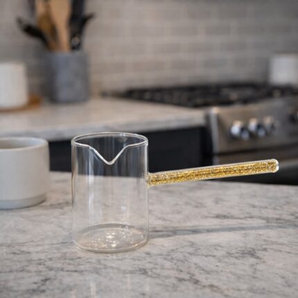 Staklena džezva sa šljokicama 300ml