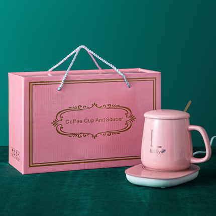 Šolja sa grijačem roza