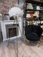 Podna lampa s perjem – Nordic tripod luksuzna lampa za dnevni boravak i spavaću sobu - Image 2