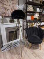 Podna lampa s perjem – Nordic tripod luksuzna lampa za dnevni boravak i spavaću sobu - Image 6
