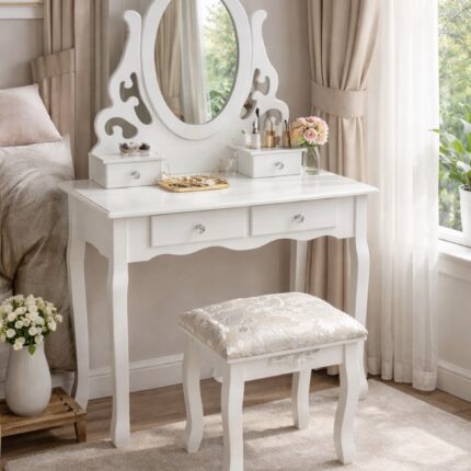 Toaletni sto sa ogledalom i stolicom