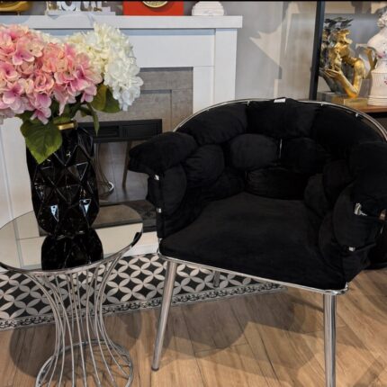 Fotelja Bubble crno-srebrena