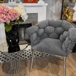 Fotelja Bubble sivo-srebrena