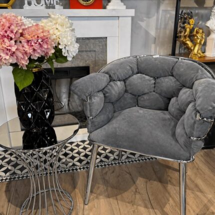 Fotelja Bubble sivo-srebrena