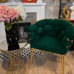 Fotelja Bubble zeleno-zlatna