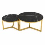 Set stolova za dnevni boravak sa metalnim postoljem i MDF pločom