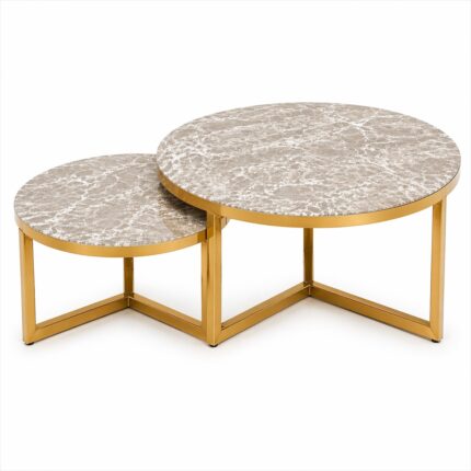 Set stolova za dnevni boravak sa metalnim postoljem i MDF pločom