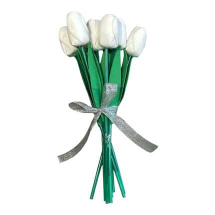 Buket umjetnih tulipana od eva pjene 8/1 u bijeloj boji
