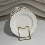 Set desertnih tanjira sa dekorativnim motivima u bijeloj boji 6/1
