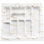 Plastični organizer za escajg 56x49cm u bijelo-zlatnoj nijansi